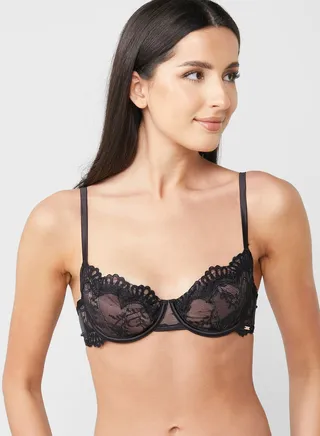 Lace Plunge Neck Bra 