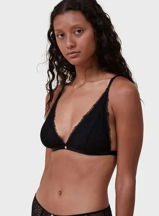 Lace Detail Plunge Bra 