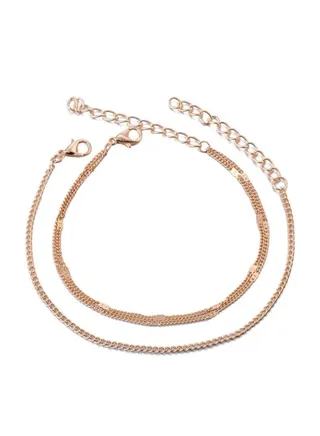 3-Piece Alloy Simple All Match Anklet Chain 