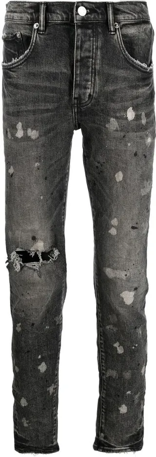 Vintage Distressed-Finish Denim Jeans