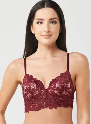Lace Plunge Neck Bra 