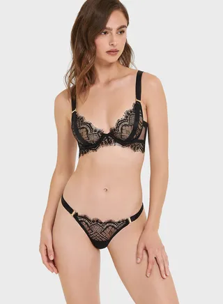 Mesh Detail Wired Bra 