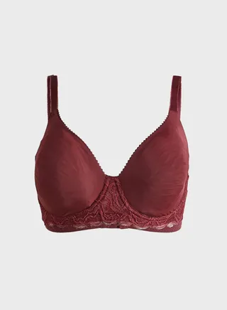 Lace Trim Plunge Bra 