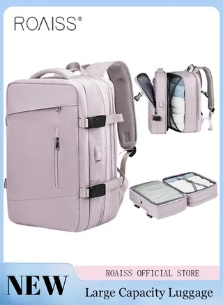 Carry-On Luggage Backpack Unisex Backpack with External Charging Interface, Wet and Dry Separation, Large Capacity Scientific Compartmentalized Backpack, Travel Backpack, Short-Distance Luggage Bag 
