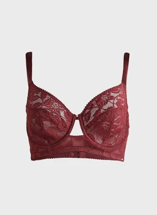 Lace Insert Cut Out Detail Bra 