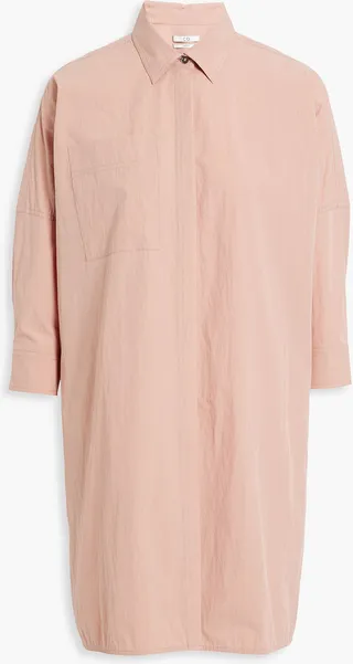 Oversized cotton-blend poplin shirt