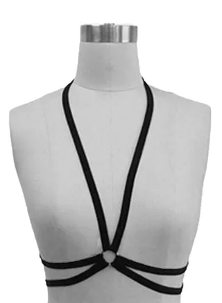 Wiring Harness Hollow Halter Brassiere Straps Black 