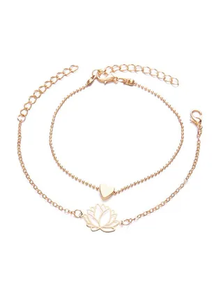 2-Piece Alloy Vogue Anklet Chain 