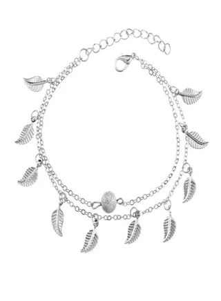 Alloy Multi-Layer Stylish Tree Leaf Anklet Chain 