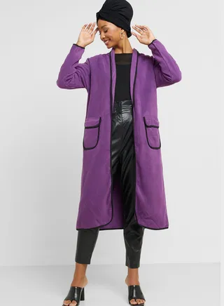 Contrast Piping Detail Coat 
