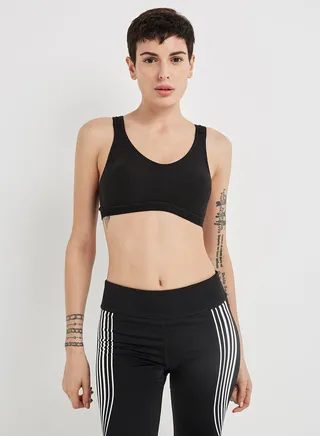 Racer Back Padded Active Bra Black 