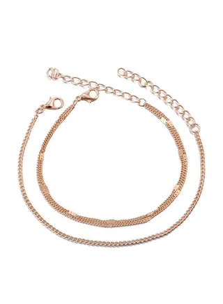 3-Piece Alloy Simple All Match Anklet Chain 