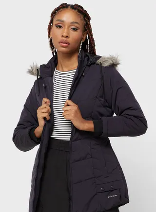 Urban Minx Urban Minx Longline Padded Jacket With Hood 