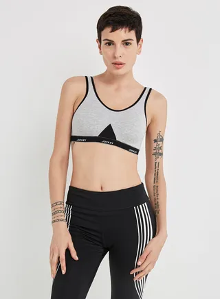 Slip On Active Bra Light Grey Melange 