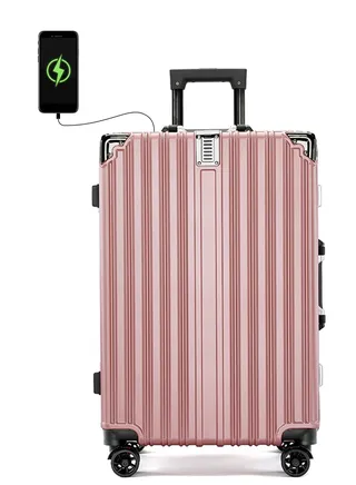 Hardside Luggage Carry on Travel Luggage 20 Inch Travel Suitcase Hard Shell ABS Travel Luggage Lightweight Trolley Bag Expandable Rolling Luggage with USB Charging Port and Spinner Wheels 