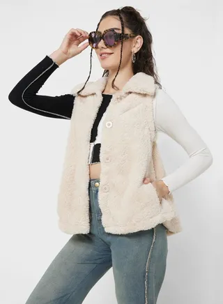 Fur Sleeve Coat