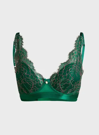 High Apex Cross Dye Lace Plunge Bra 