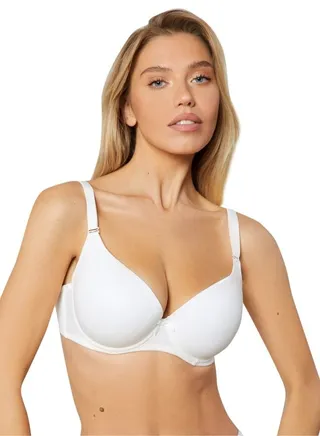 Women's Casual Basic Underwire Bra for Everyday Wear with Mid-Coverage 34-48 ABCDE 