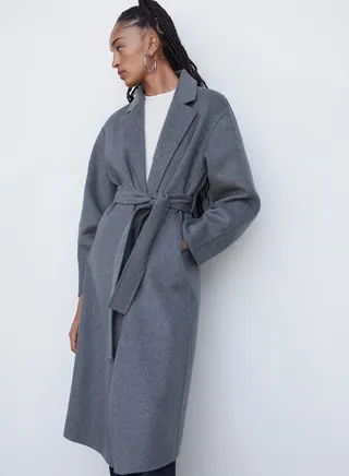 Tie Detail Longline Coat 