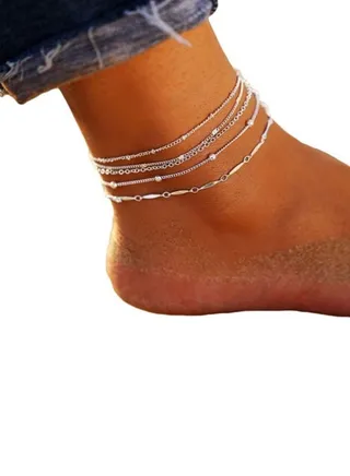 5-Piece Beads Charm Chain Anklet 