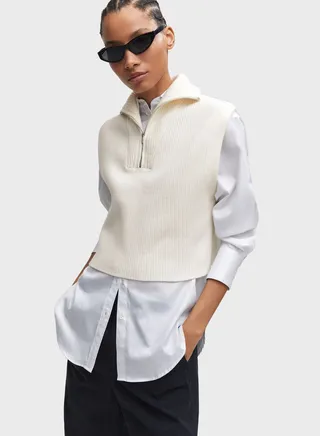 Turtle Neck Knitted Gilet 