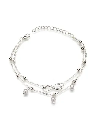 Zigzag Multi-Layers Anklet For Women,Pearl Pendant Stacked Strap Ankle Chain 