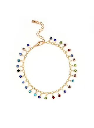 Alloy Ladylike Rhinestone Anklet Chain 