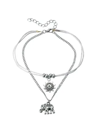 Elephant And Star Charm Beaded Anklets 