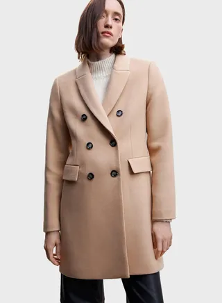 Button Detail Longline Coat 