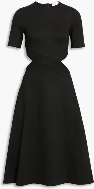 Cutout stretch-knit midi dress