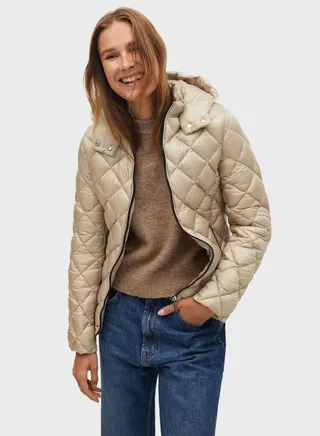 Zip Through Puffer Coat 