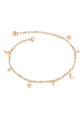 Crystal Studded Adjustable Anklet 