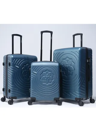 3 Piece ABS Hard Side Trolley Luggage Set Spinner Wheels With Number Lock 