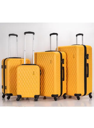 4-Piece Hardside Spinner With Number Lock Luggage Trolley Set 20,24,28,32 Inches 