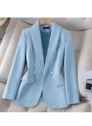 New High-End Sense Top Temperament Tweed Suit Jacket 