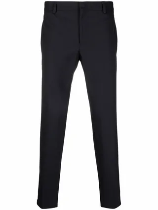 Mid-Rise Slim-Fit Trousers