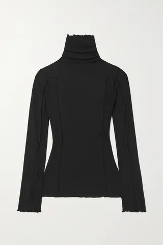 Baserange - Omato Cotton-blend Turtleneck Top - Black