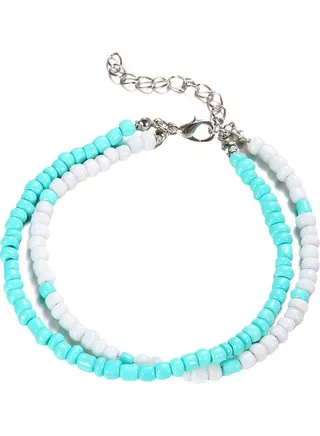 Double Layers Beaded Anklet 