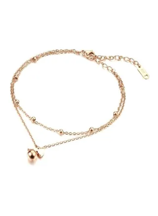 Gold Plated Double Chain Anklet 