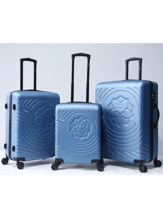 3 Piece ABS Hard Side Trolley Luggage Set Spinner Wheels With Number Lock 