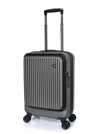 Luggage Carry-On Trolley Bag  With 4 Spinner Wheels TSA Lock 20 inch Size (Grey) 