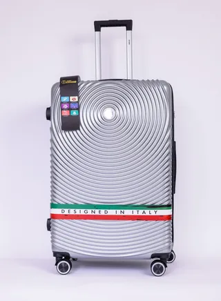 Cruise Checked Luggage | Hardside Soft Handle Trolley with USB Port & Universal Lock |Double 360° 4 Wheeler| Large-28 Inch | Silver 