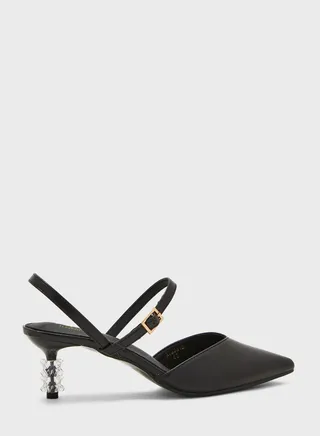 Snake Print Back Strap Pump