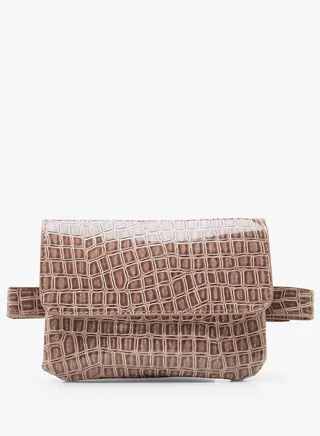 Croc Effect Bum Bag Brown 