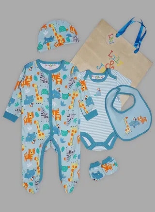 5 Piece Infant Combo Set Baby Blue 
