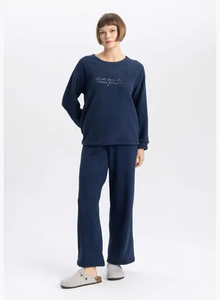 2 Pack Woman Crew Neck Long Sleeve Homewear Knitted Sets