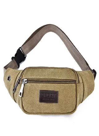 Outdoor Sports Men's and Women's Canvas Wear-resistant Mobile Phone Bag Running Casual Diagonal Multifunctional Small Waist Bag 