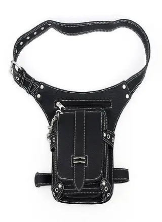PU Leather Multi-functional Tactical Drop Leg Waist Bag Women Fanny Pack Hiking Camping Trekking Cycling Hip Belt Bags 