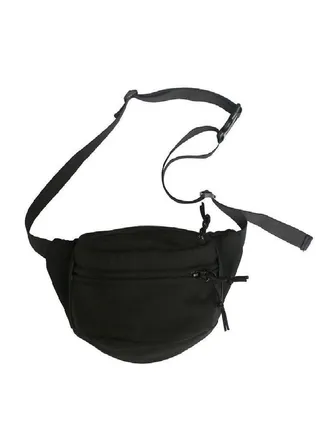Men Crossbody Bag Casual Waist Pack Waterproof Sports Belt Phone Pouch Solid Color Nylon Unisex Chest Bags Hip Banana Bag 