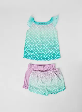 3 Pack Mermaid Top And Bottom Set Multicolour 